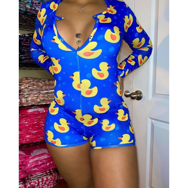 Combinaison Pyjama Grande Taille Femme Imprimé Crème Glacée Manches Longues Rose TG-5TG