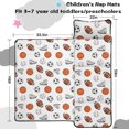 thumbnail image 5 of Football and Basketball White Pattern Teens Toddler Nap Mat with Pillow, Sleeping Mat Bag for Preschool Daycare 59"x22", 5 of 6
