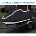 thumbnail image 2 of Zenicham Upgraded Fade and Crack Resistant Trailerable Jet Ski Cover, Heavy-Duty Waterproof and UV Protection PWC Cover,Jetski Watercraft Cover with Reflective Strips Fits from 136"-145" Black, 2 of 7