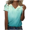 thumbnail image 5 of QUNYINEY Short Sleeve Summer Shirts for Women Floral V Neck Casual Tops Loose Pullover Shirts, 5 of 5