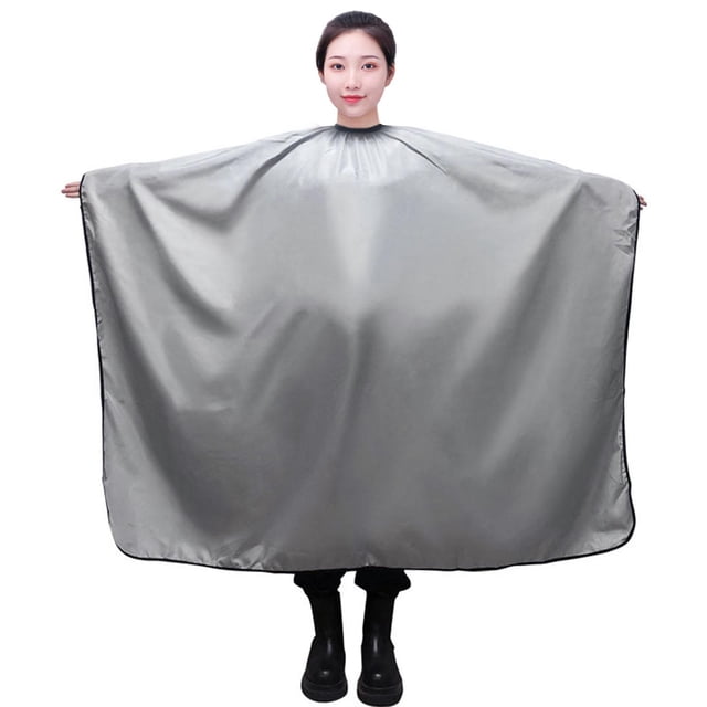Delantal de corte de pelo Delantal de corte de pelo práctico transpirable cómodo profesional capa de peluquero para el hogar barberos corte de pelo , Gris