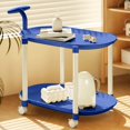 thumbnail image 1 of Mesa auxiliar con ruedas color crema, mesita de noche para dormitorio, mesa de salón, mesa nido portátil para espacios pequeños, estante de almacenamiento de plástico., 1 of 6