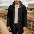 thumbnail image 2 of Fgnfyis Mens Winter Coats Cozy Mid Length Wool Blend Overcoat Loose Fit Modern Style Outerwear for Everyday Comfort Trench Coat Men Black M, 2 of 5