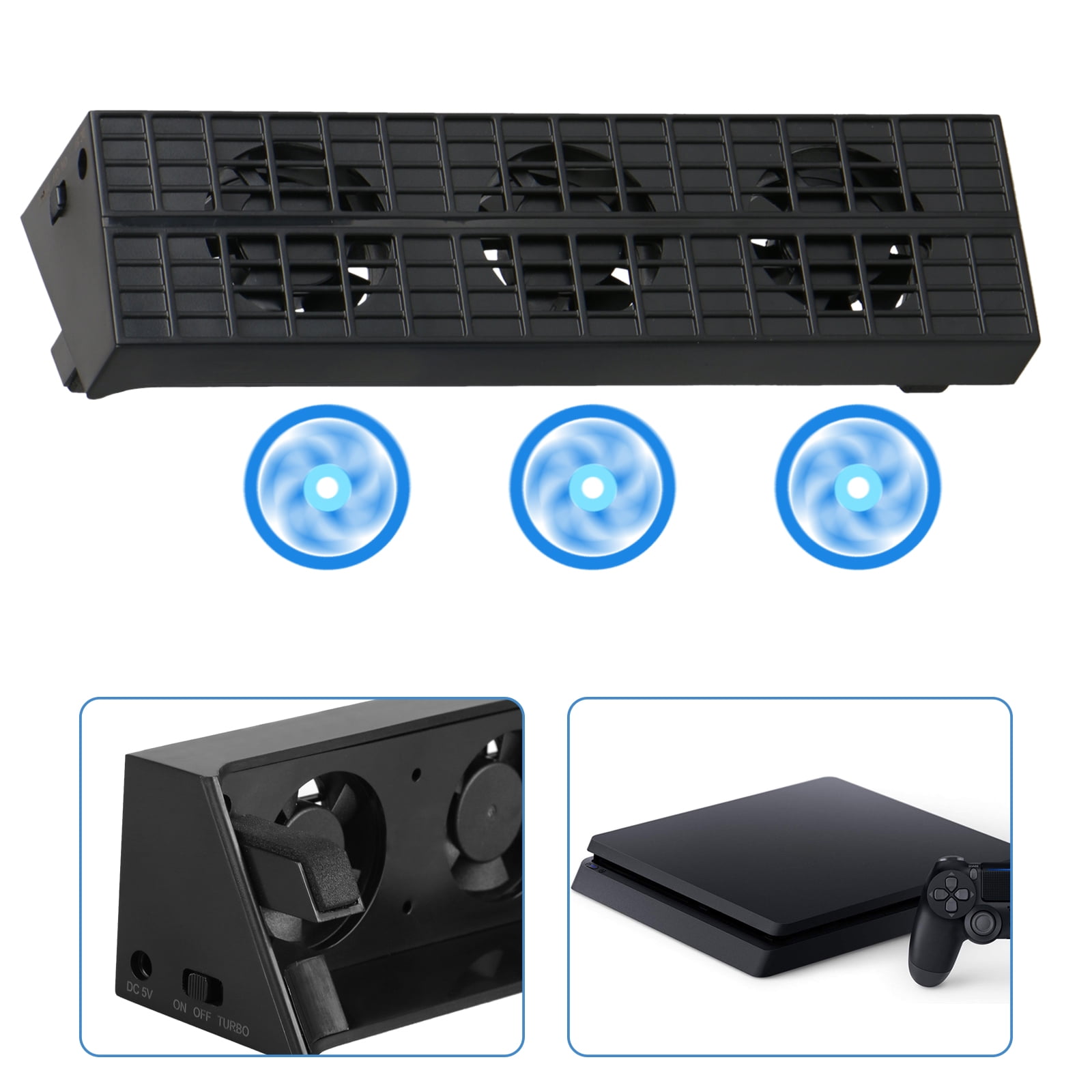 Cooling Fan for PS4, EEEKit Professional 3 Fans USB External Turbo