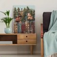 thumbnail image 5 of Colorful Buildings & Tall Trees Canvas Print Wall Art, Living Room Bedroom Cafe Apartment Decor, 5 of 8