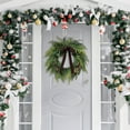 thumbnail image 6 of Artificial Christmas Wreath for Front Door with Velvet Bow, Real Touch Cedar and Pinecone Greenery, Farmhouse Holiday Decor for Indoor Outdoor Use on Windows, Wall, Winter Festival Home Decoration, 6 of 8