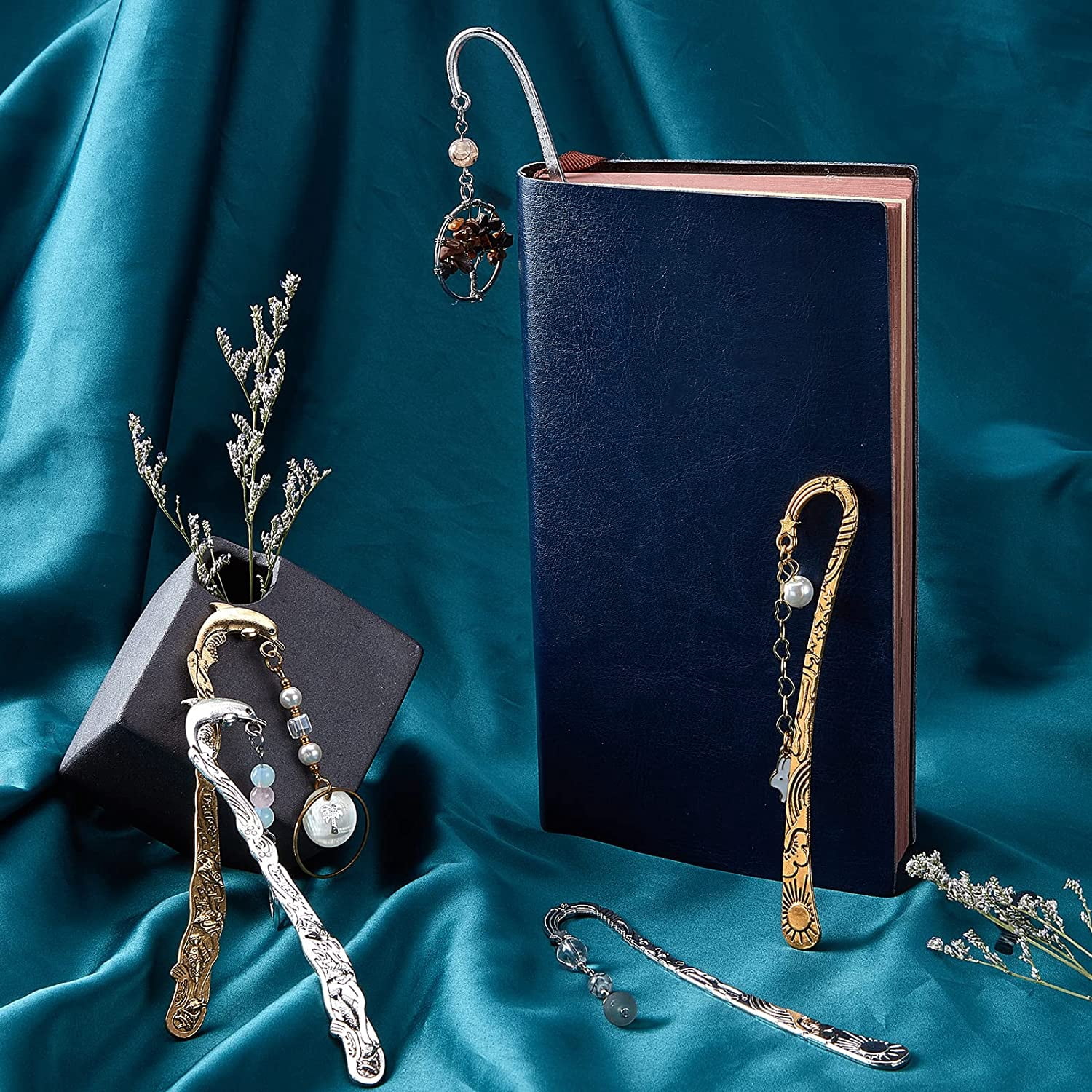 Diy Blank Bookmark Kit 12Pcs DIY Metal Beadable Bookmarks - Craft Your ...