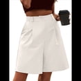 thumbnail image 1 of Pantalones Cortos de Verano para Mujer, con Cintura Elástica, Pierna y Hasta la Rodilla, con Bolsillos, Color , Talla L, 1 of 4