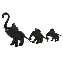 GlassOfVenice Murano Glass Elephant Family - Black