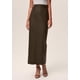 thumbnail image 3 of Falda Maxi PRETTYGARDEN de Cuero Sintético Cintura Alta Café Talla S, 3 of 4