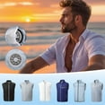 thumbnail image 3 of BingTong Cooling Vest With Fans, Air Conditioning Fans Vest Electric Cool Vest Breathable Rechargeable Work Cooling Gear Clothing For Outdoor Hiking Work Fishing For Men/Women Light Blue 2XL, 3 of 3