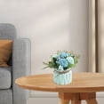 thumbnail image 6 of Nmdmisc Artificial Hydrangea Bouquet with Small Ceramic Vase Fake Silk Variety Flower Balls Flowers Decoration for Table Home Party Office Wedding (Blue), 6 of 6
