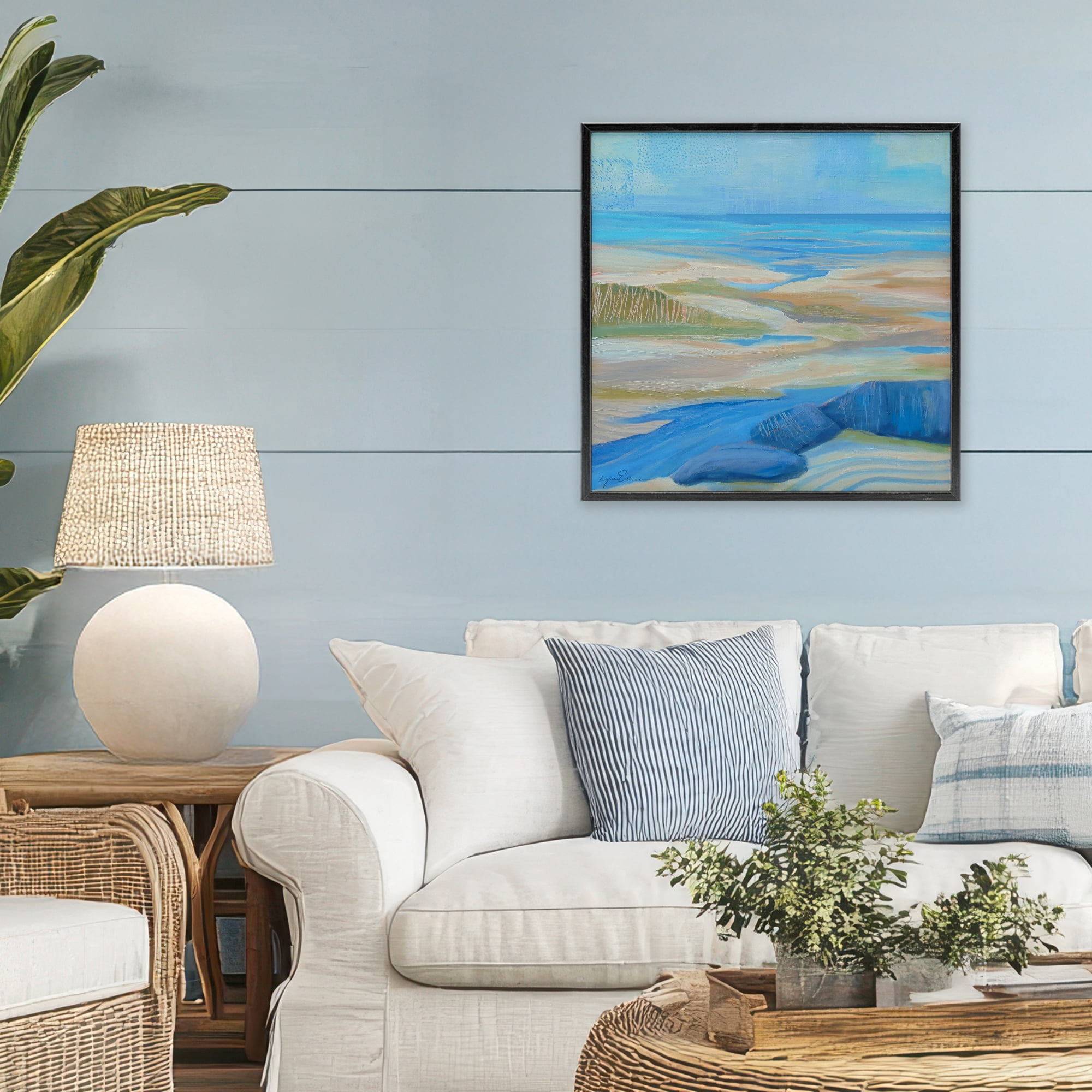 Stupell Industries Low Tide Azure Dunes Black Framed Giclee Art, design by Lynn Ericson Fine Art