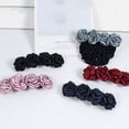 thumbnail image 5 of Vintage Trendy Classic Crochet Bun Net Mother's Day Gift Gift For Mom Mesh Flower Hair Accessories Nurses Korean Style Headdress Rose Spring Clip Flower Bun Net Snood Women Hairpin NAVY BLUE ROUGH NET, 5 of 8