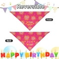 thumbnail image 5 of Dog Birthday Bandana Girl Pink Large 1PCS, Durable Triangle Reversible Scarf Bibs Handkerchief for Puppy Pet, 5 of 5