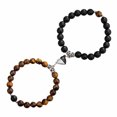 thumbnail image 2 of Dream Lifestyle 2Pcs Unisex Bracelets Beaded Magnetic Jewelry Frosted Stone Anti-fade Bangles for Dating, 2 of 8