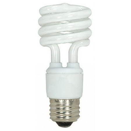 - S6235 13 Watt T2 Ultra Mini Spiral 2700K Soft White Compact Fluorescent Light Bulbs - 4 per Package (60 Watt Replacement), 13 Watt, 900 Lumens, Replaces Equivalent 60W.., By Satco