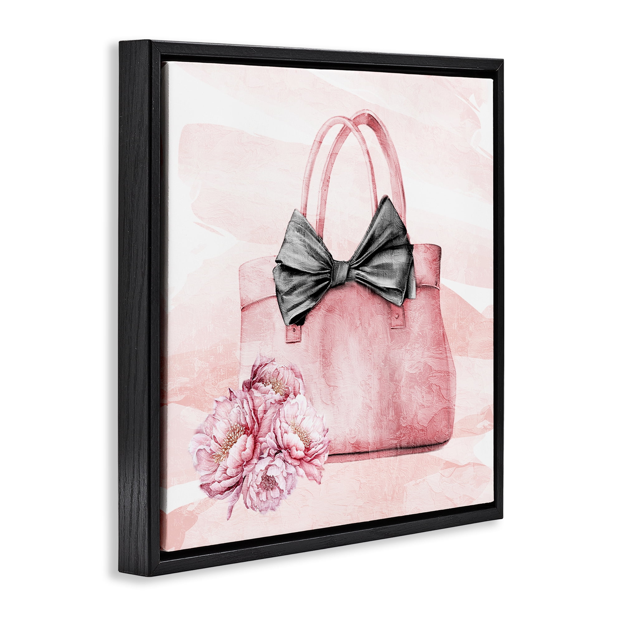 Stupell Industries Glam Time Handbag Black Framed Floater Canvas Wall Art, design by Kim Allen
