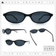 thumbnail image 2 of Womens Micro Oval Snug Dad Fashion Thin Plastic Sunglasses All Black, 2 of 8