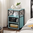 thumbnail image 6 of VECELO Nightstand with Flip Drawer and Shelf, Side End Table for Living Room/Bedroom, Blue, 6 of 8