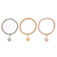 thumbnail image 1 of Juego de 3 pulseras de aleación elástica en 3 colores para parejas con dijes de palomitas de maíz, 1 of 8