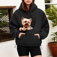 thumbnail image 2 of FUZHIQ Womens Cat Dog Carrier Hoodie Pet Pouch Sweatshirt Kangaroo Pocket Round Opening Hooded Pullover Top, 2 of 5