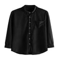 thumbnail image 3 of Men‘s Spring Autumn Cual Shirts Solid Color Long Sleeve Lapel Tops Button Shirts for Party, 3 of 6
