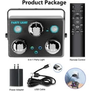Party Lights,Disco DJ Strobe Light Stage Disco Ball Projector Effect Rave Dance Club Light Sound Activated with Remote Control for Parties Home Show KTV Pub Dance Karaoke Christmas