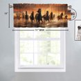 thumbnail image 4 of Horse Window Curtain Valance Galloping Wild Animals Farm Horse Herd Sunset Rod Pocket Window Valance for Living Room Bathroom Bedroom Kitchen 54 by 18 in, 2 Panel, 4 of 6