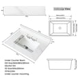 thumbnail image 3 of Bathroom 31" Vanity Top White - Sintered Stone With Middle Rectangular Sink And 4-inch Backsplash Top, 31 Inch 4" Undermount Sink, To Water Splashes, 3 of 6