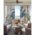 thumbnail image 6 of Sea Turtle Coastal Blackout Curtains for Bedroom Living Room Darkening Curtains 54 Inch Long Vintage Beach Coral Starfish Nautical Short Curtain for Small Window Treatment Grommet Drapes 42"x54"x2, 6 of 9