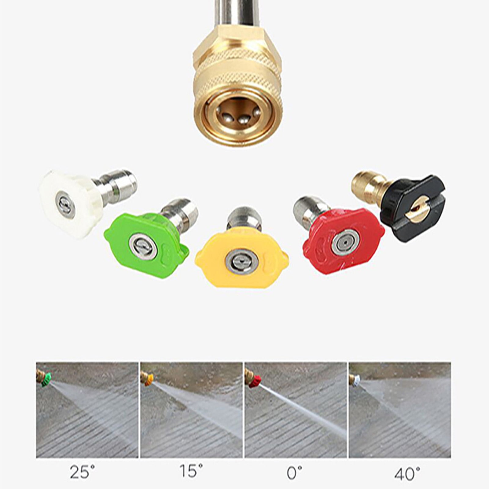 YUNAFFT Pressure Washer Extension Wand Upgrade Power Washer Lance with Spray Nozzle Tips,30°,90°,120° Curved Rod, 1/4’’Quick Connect, Replacement for Anti-Leaked Ring 4000 PSI