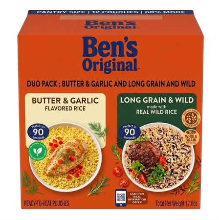 Ben s Original Long Grain & Wild Flavored Rice And Ben s Original Butter & Garlic Flavored Rice - Combo Pack Total Net Wt. 17.6 oz