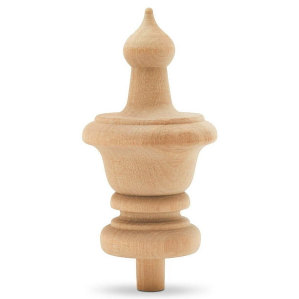 Unfinished Wood Finials Decorative, 31/2 inch, for Bed Post Finial