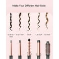 Kipozi 5 in 1 Curling Iron Wand Set, Instant Heating, with 4 Ceramic
