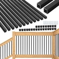 thumbnail image 1 of HTWAVE 101 Pack 36" Deck Balusters, Aluminum Balusters for Deck Railing, Metal Deck Spindle Staircase Baluster, Hollow Square Stair Porch Spindles with Screws for Railing Fencing W/Conectors, 1 of 4
