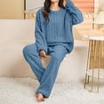 thumbnail image 3 of Sentuca Womens Pajamas Fuzzy Winter Warm Pullover and Pants Fleece Loungewear Soft 2 Piece Sleepwear Sets Blue, 3 of 8