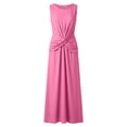 thumbnail image 6 of Lovzfmll Women's Relaxed Crew Neck Sleeveless Solid Maxi Sundress, Loose Casual Vacation Dress Hot Pink, XL, 6 of 7