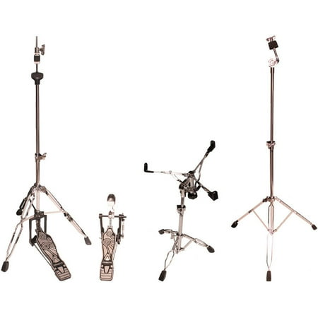 ChromaCast Double Braced Drum Hardware Pack, Includes: Hi-Hat Stand, Snare Stand, Cymbal Stand, and Chain Drive