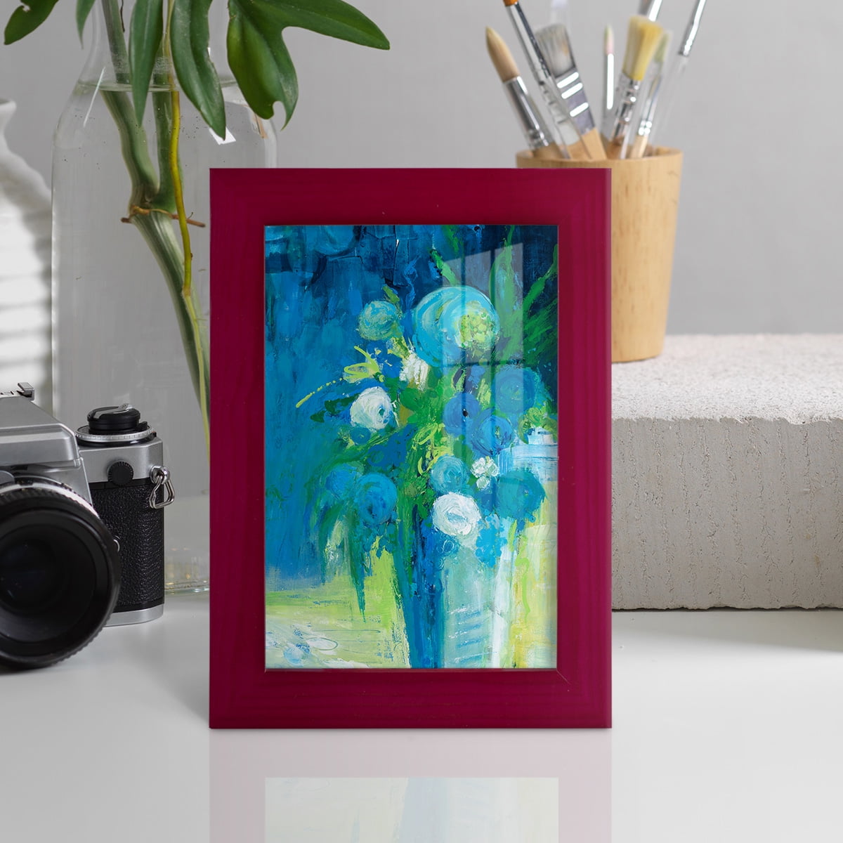Literal Imaginings -Framed Print w/glass-Cherry Red