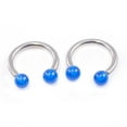 thumbnail image 2 of Pair of Horseshoe with Acrylic Ball end 10g Made of Surgical Steel, 2 of 6