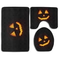 thumbnail image 1 of JSDART Halloween Pumpkin Bathroom Mats Set 3 Piece Bathroom Rugs Set Bath Rug Contour Mat and Toilet Lid Cover, 1 of 2