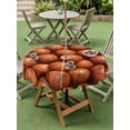 thumbnail image 5 of Outdoor Tablecloth with Umbrella Hole Zipper Basketball Round Tablecloth 54" Waterproof Outside Table Cloth Sports Brown Basketball Patio Table Cover Tablecloths for Picnic Party, 5 of 8