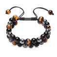 thumbnail image 1 of Pulsera de triple protección para hombres y mujeres, obsidiana de ojo de tigre genuina, 1 of 4