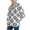 thumbnail image 2 of Lsque Happy Soccer Patten Youth Hoodie Sweatshirt Pullover with Kangaroo Pocket Boys and Girls Hoodie Warm Hoodie for Kids-X-Large, 2 of 6