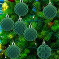 thumbnail image 6 of 12-Pack Flocked Christmas Ornaments - 6cm Velvet Tree Decorations with Hangers - Rustic Brown Holiday Balls for Xmas/Wreath/Fireplace Decor, 6 of 6
