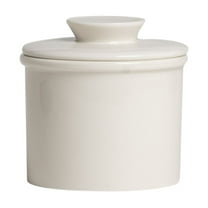 French Butter Dish with Lid - Butter Crock for Counter with Water Line for Spreadable Butter - No More Hard Butter (White)