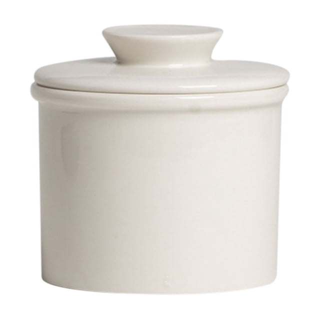 Fiudx Xiying Ceramic Yellow Oil Storage Tank with Lid - Household Kitchen Container for Butter, Solid Porcelain Design, Durable & Easy Clean