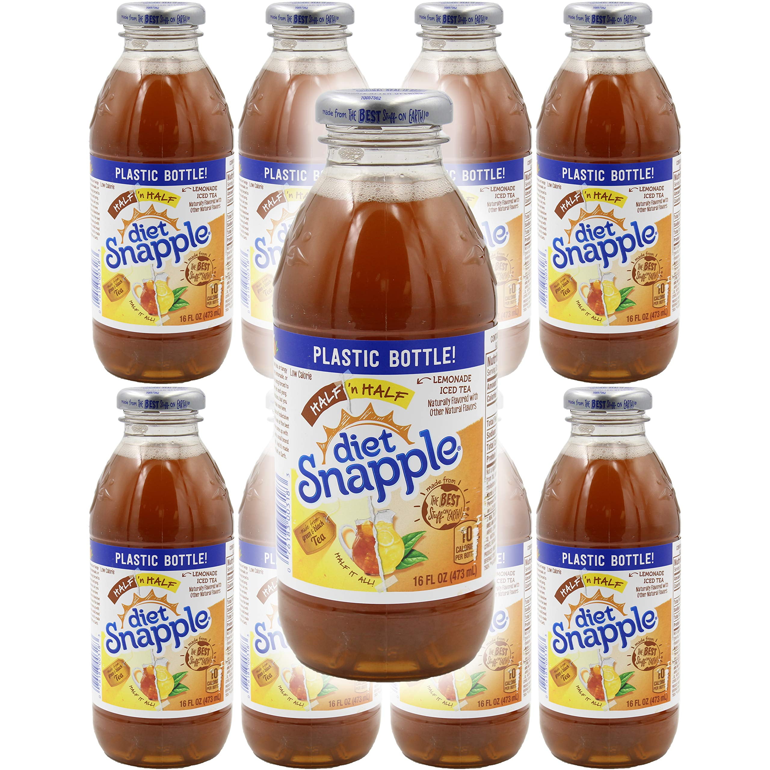 Snapple Diet Half & Half Iced Tea, 16oz Bottle (Pack of 8, Total of 128 Fl Oz)