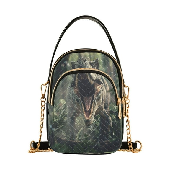 ALAZA Chain Crossbody Bags for Women Dinosaur in The Forest Shoulder Handbag Phone Purse